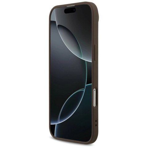 Etui Guess 4G Printed Stripes MagSafe na iPhone 17 Air - brązowe