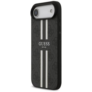 Etui Guess 4G Printed Stripes MagSafe na iPhone 17 Air - czarne