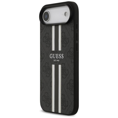 Etui Guess 4G Printed Stripes MagSafe na iPhone 17 Air - czarne