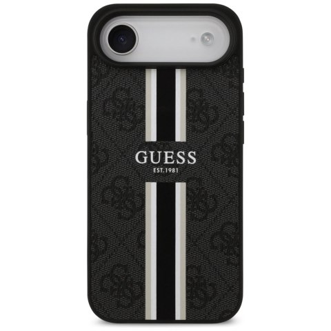 Etui Guess 4G Printed Stripes MagSafe na iPhone 17 Air - czarne