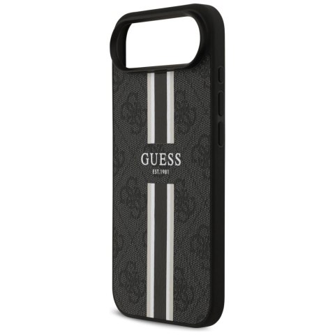 Etui Guess 4G Printed Stripes MagSafe na iPhone 17 Air - czarne