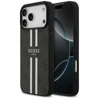 Etui Guess 4G Printed Stripes MagSafe na iPhone 17 Pro Max - czarne