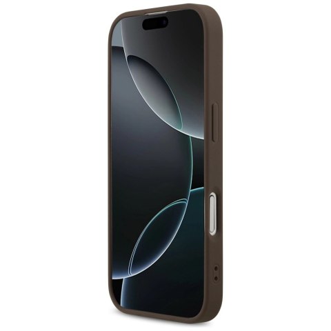 Etui Guess 4G Printed Stripes MagSafe na iPhone 17 - brązowe