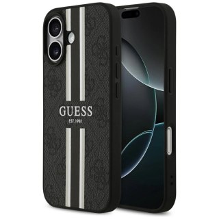 Etui Guess 4G Printed Stripes MagSafe na iPhone 17 -czarne