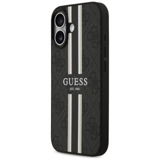 Etui Guess 4G Printed Stripes MagSafe na iPhone 17 -czarne