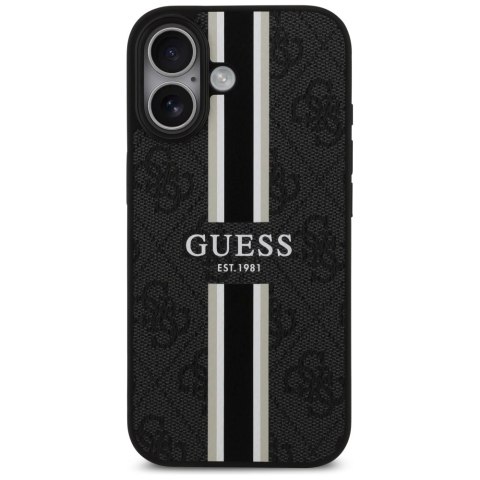 Etui Guess 4G Printed Stripes MagSafe na iPhone 17 -czarne