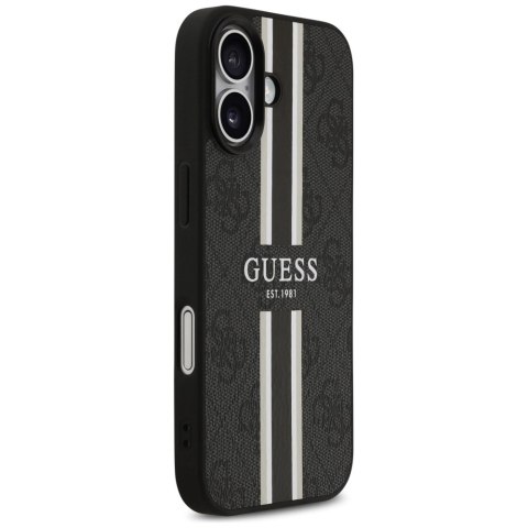Etui Guess 4G Printed Stripes MagSafe na iPhone 17 -czarne