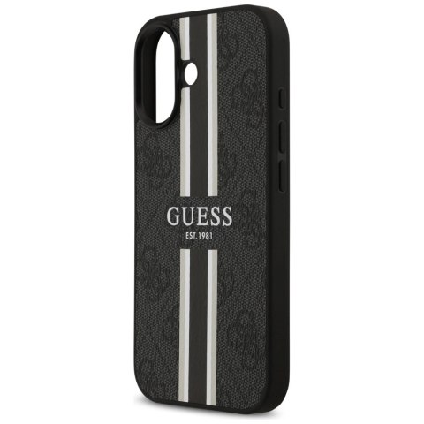Etui Guess 4G Printed Stripes MagSafe na iPhone 17 -czarne