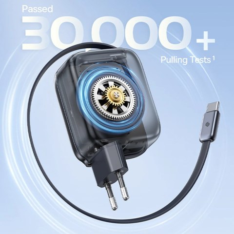 Ładowarka sieciowa Baseus EnerCore CJ11 45W z portem USB-C i ze zwijanym kablem USB-C - czarna