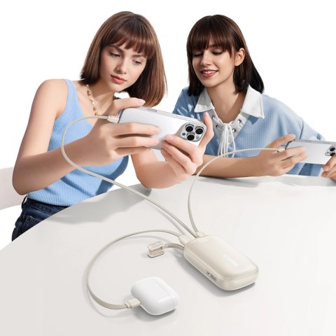 Powerbank Baseus EnerFill FC21 Qpow 3 Ultra 10000mAh 22,5W z dołączonym kablem-smyczą - beżowy