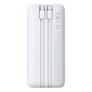Powerbank Baseus Lipow 20000mAh 22,5W z dwoma wbudowanymi kablami z dodatkowym kablem Baseus Simple USB-A - USB-C 3A 20cm - biał