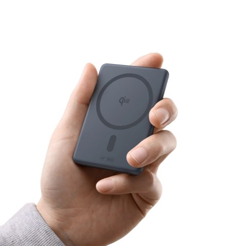 Powerbank Baseus PicoGo AM31 Qi2 5000mAh 20W ultracienki kompatybilny z MagSafe z podstawką z kablem plecionym Baseus Simple USB