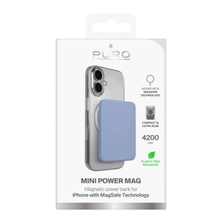 Powerbank Puro 4200mAh ultracienki kompatybilny z MagSafe USB-C - niebieski