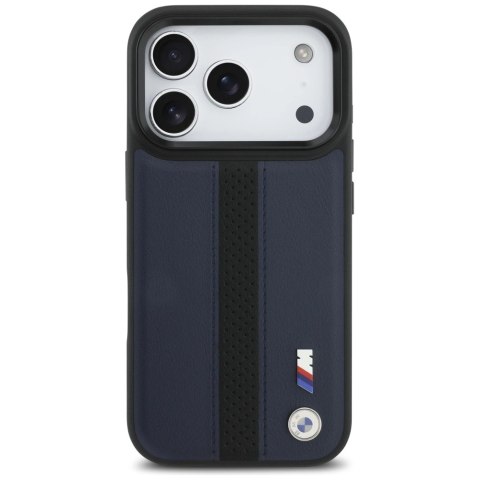 Etui BMW M Perforated Stripe Logo MagSafe na iPhone 17 Pro - granatowe