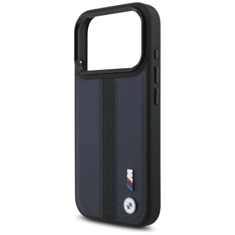 Etui BMW M Perforated Stripe Logo MagSafe na iPhone 17 Pro - granatowe