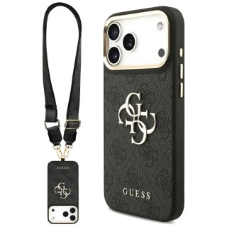 Etui Guess 4G Big 4G Classic Logo Big Strap Metal Buttons na iPhone 17 Pro Max - czarne