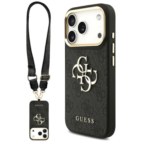 Etui Guess 4G Big 4G Classic Logo Big Strap Metal Buttons na iPhone 17 Pro - czarne