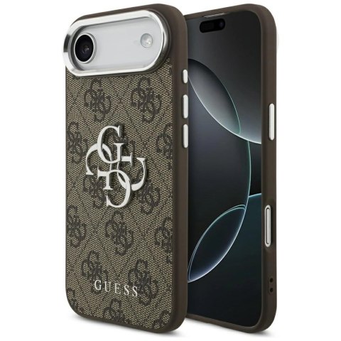 Etui Guess 4G Big 4G Classic Logo na iPhone 17 Air - brązowo-srebrne