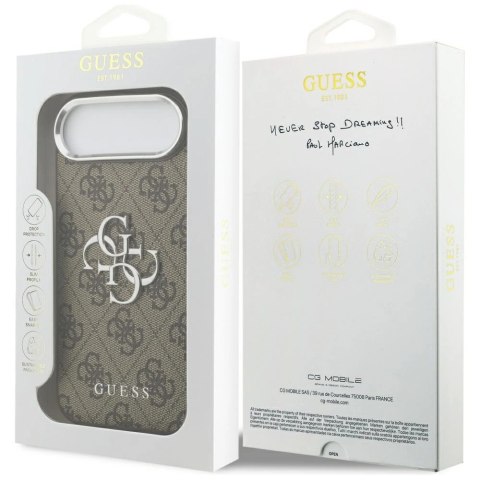 Etui Guess 4G Big 4G Classic Logo na iPhone 17 Air - brązowo-srebrne