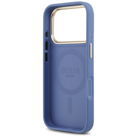 Etui Guess 4G PU Classic Logo MagSafe na iPhone 17 Pro - niebieskie
