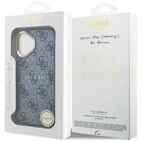 Etui Guess 4G PU Classic Logo MagSafe na iPhone 17 - niebieskie