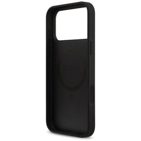 Etui Guess 4G Printed Stripes MagSafe na iPhone 17 Pro Max - czarne