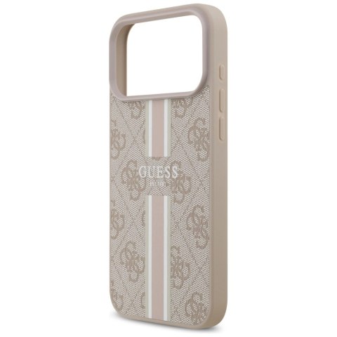 Etui Guess 4G Printed Stripes MagSafe na iPhone 17 Pro Max - różowe