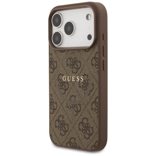 Etui Guess 4G Ring Classic Logo MagSafe na iPhone 17 Pro - brązowe