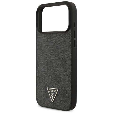 Etui Guess 4G Strap Triangle Logo MagSafe na iPhone 17 Pro Max - czarne