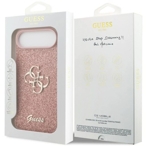 Etui Guess Fixed Glitter Big 4G na iPhone Air - różowe