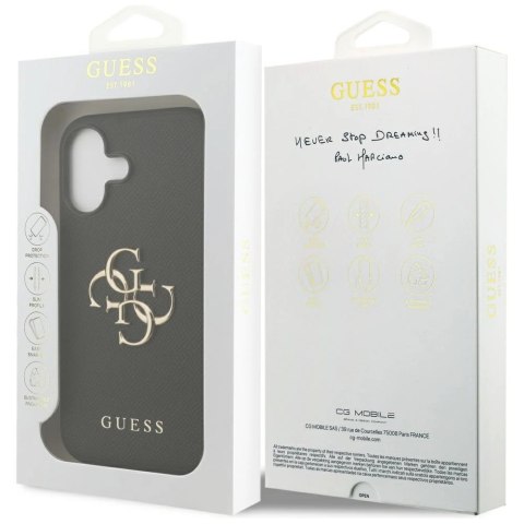 Etui Guess Grained Big 4G & Classic Logo na iPhone 17 - czarne