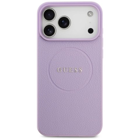 Etui Guess Grained Ring MagSafe na iPhone 17 Pro Max - fioletowe