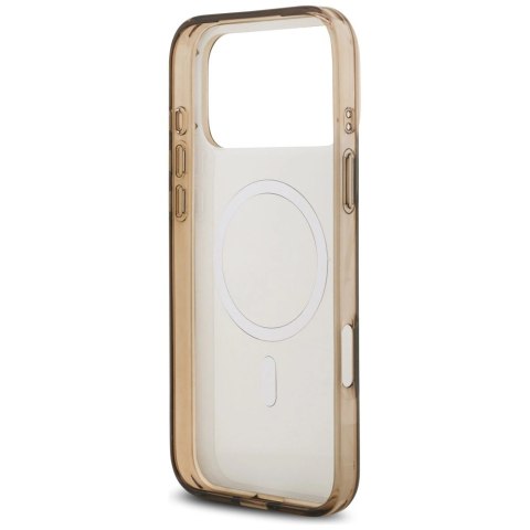 Etui Guess IML 4G Background MagSafe na iPhone 17 Pro Max - brązowe