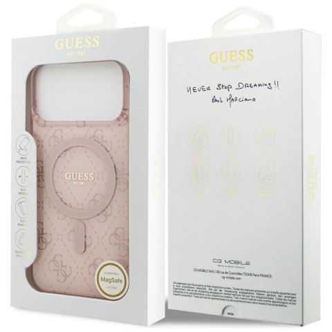 Etui Guess IML 4G Background MagSafe na iPhone 17 Pro Max - różowe