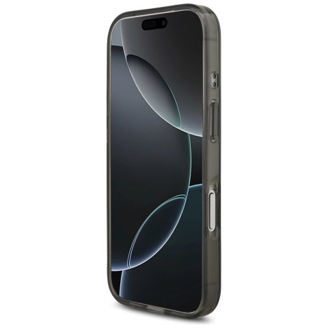 Etui Guess IML Flowers Pearl Strap MagSafe na iPhone 17 Pro - czarne