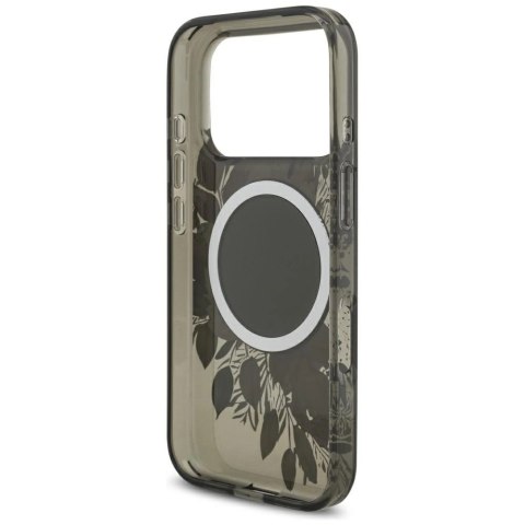 Etui Guess IML Flowers Pearl Strap MagSafe na iPhone 17 Pro - czarne