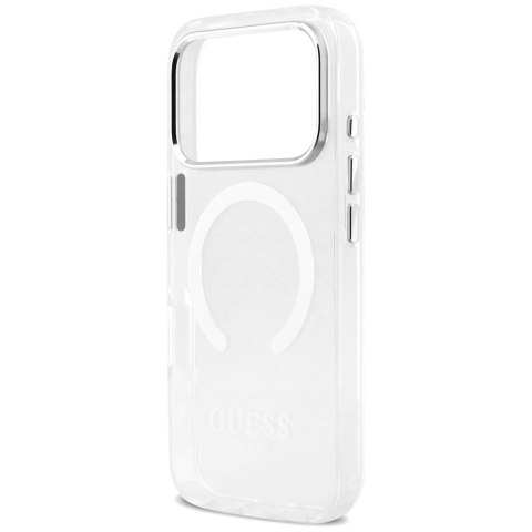 Etui Guess Metal Outline MagSafe na iPhone 17 Pro - srebrne