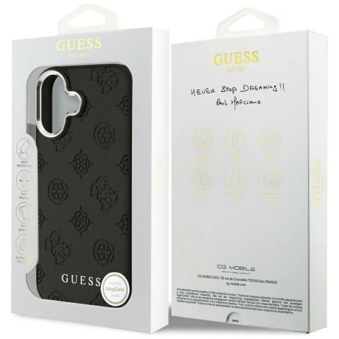 Etui Guess Peony Hot Stamp Script MagSafe na iPhone 17 - czarne
