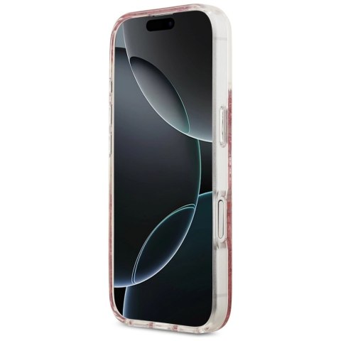 Etui Guess Resin Bottom Glitter MagSafe na iPhone 17 - różowe