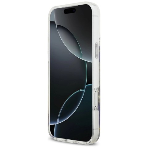 Etui Guess Resin Flowers Glitter MagSafe na iPhone 17 Pro Max - fioletowe