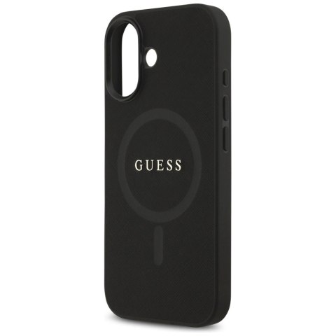 Etui Guess Saffiano Classic Logo MagSafe na iPhone 17 - czarne