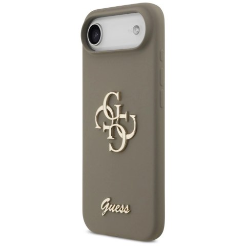 Etui Guess Silicone Big 4G Script na iPhone Air - brązowe