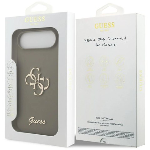 Etui Guess Silicone Big 4G Script na iPhone Air - brązowe