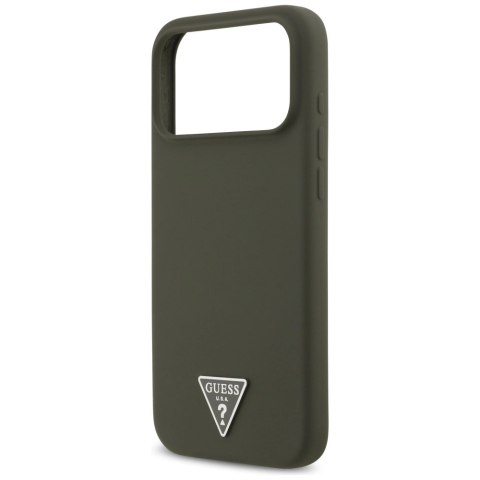 Etui Guess Silicone Triangle Logo MagSafe na iPhone 17 Pro Max - zielone