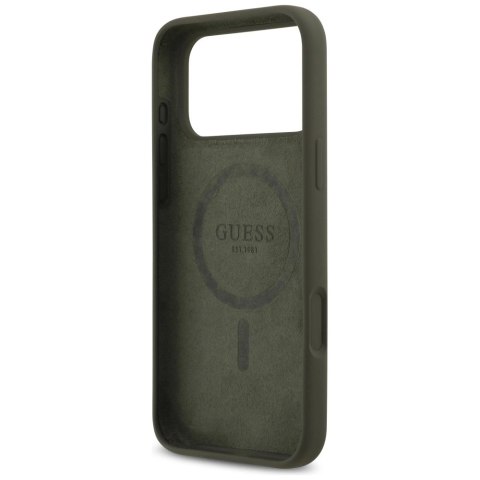 Etui Guess Silicone Triangle Logo MagSafe na iPhone 17 Pro Max - zielone