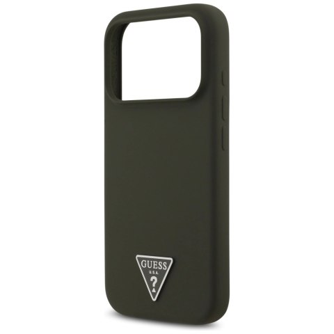 Etui Guess Silicone Triangle Logo MagSafe na iPhone 17 Pro - zielone