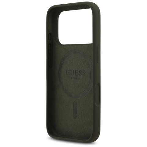 Etui Guess Silicone Triangle Logo MagSafe na iPhone 17 Pro - zielone