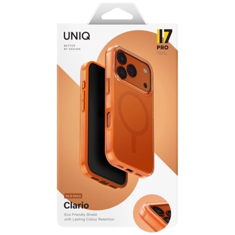 Etui UNIQ Clario Magclick Charging na iPhone 17 Pro - pomarańczowe