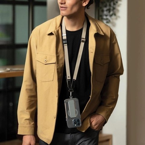 Smycz UNIQ Vista uniwersalna na telefon 2w1 - czarna