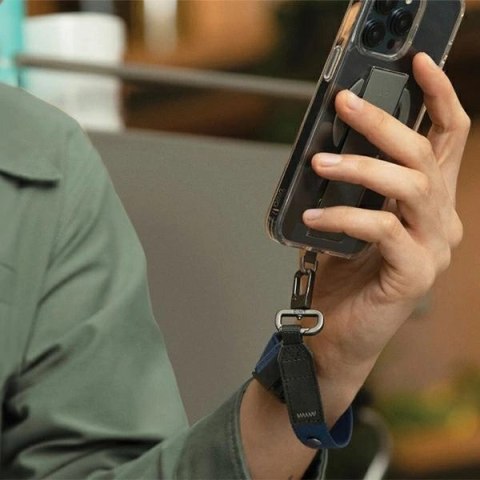 Smycz UNIQ Vista uniwersalna na telefon 2w1 - czarna